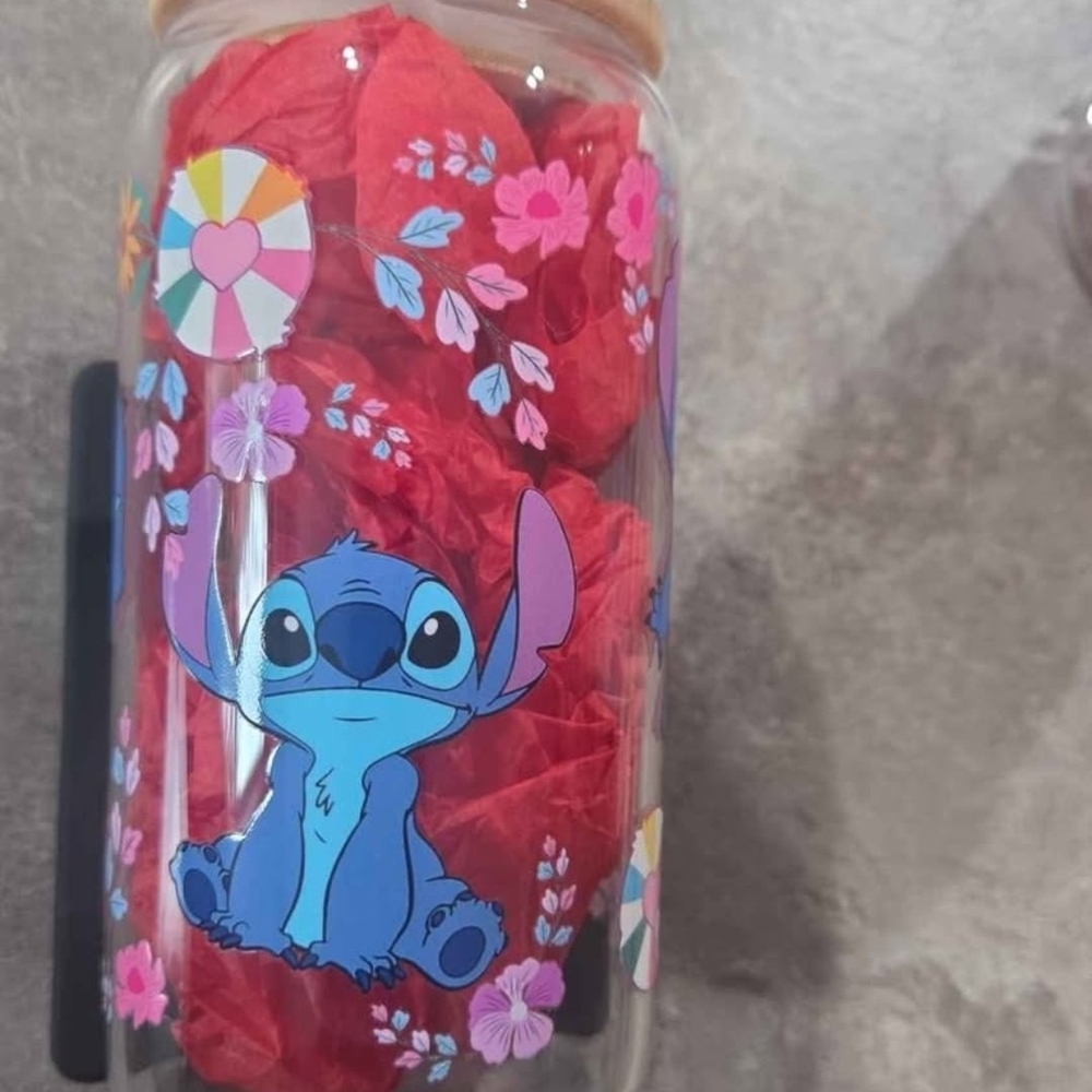 Stitch Ice Coffee Glase Tumbler